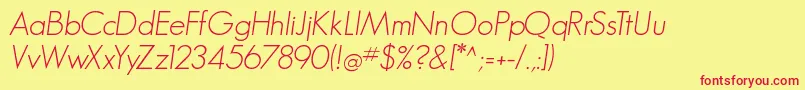 GeosanslightOblique Font – Red Fonts on Yellow Background