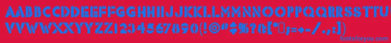 RafikaRegular Font – Blue Fonts on Red Background