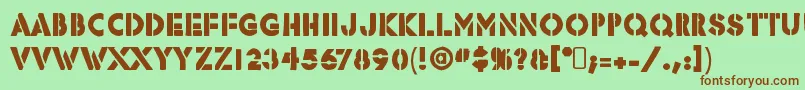 RafikaRegular Font – Brown Fonts on Green Background