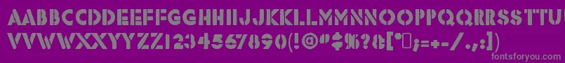 Fonte RafikaRegular – fontes cinzas em um fundo violeta