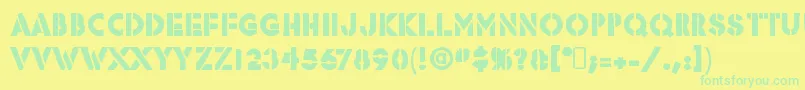 fuente RafikaRegular – Fuentes Verdes Sobre Fondo Amarillo