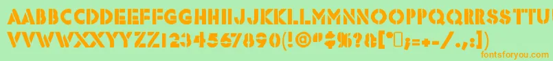 RafikaRegular Font – Orange Fonts on Green Background