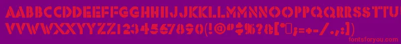 RafikaRegular Font – Red Fonts on Purple Background