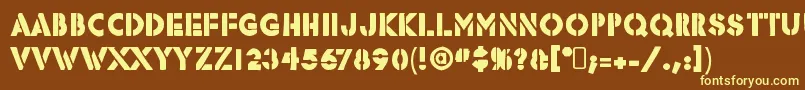 Fonte RafikaRegular – fontes amarelas em um fundo marrom