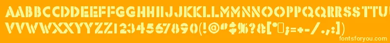 RafikaRegular-fontti – keltaiset fontit oranssilla taustalla