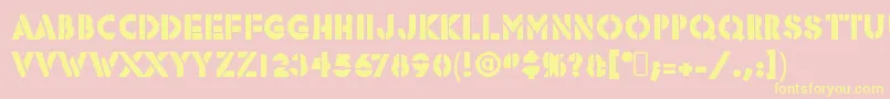 fuente RafikaRegular – Fuentes Amarillas Sobre Fondo Rosa