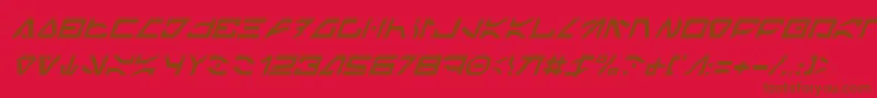 Icodei-Schriftart – Braune Schriften auf rotem Hintergrund