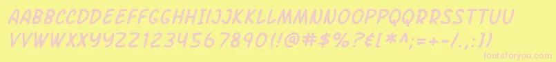 Police SfArchRivalItalic – polices roses sur fond jaune
