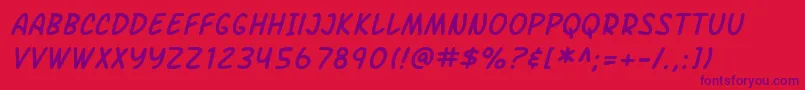 Police SfArchRivalItalic – polices violettes sur fond rouge