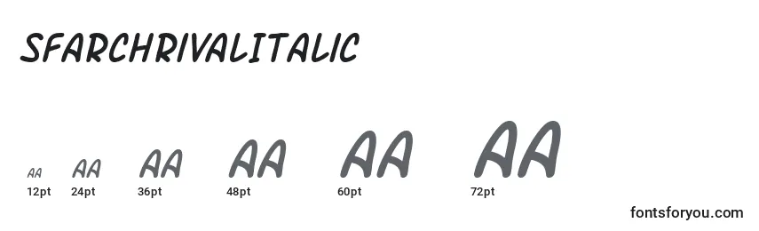 Размеры шрифта SfArchRivalItalic