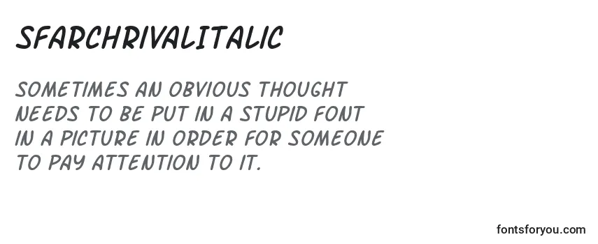 Review of the SfArchRivalItalic Font