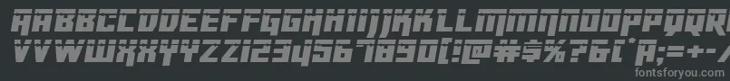 Dangerbotlaser-fontti – harmaat kirjasimet mustalla taustalla