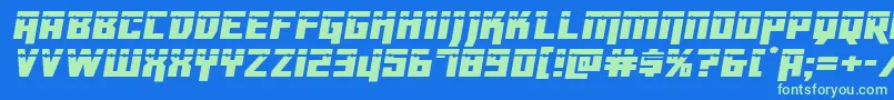 Dangerbotlaser Font – Green Fonts on Blue Background