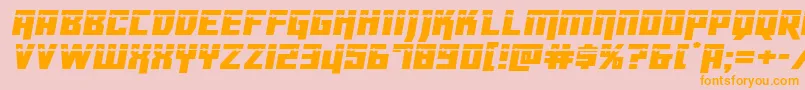 Dangerbotlaser-Schriftart – Orangefarbene Schriften auf rosa Hintergrund