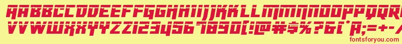 フォントDangerbotlaser – 赤い文字の黄色い背景