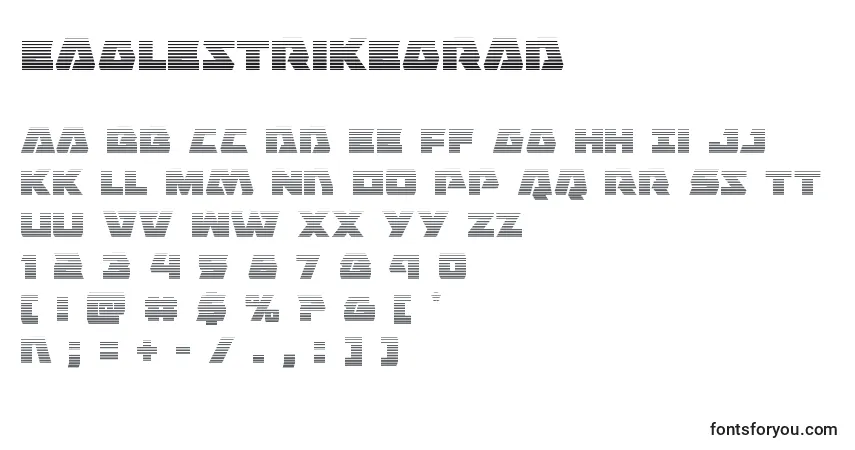 Schriftart Eaglestrikegrad – Alphabet, Zahlen, spezielle Symbole