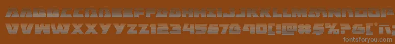 Eaglestrikegrad-fontti – harmaat kirjasimet ruskealla taustalla