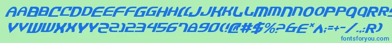 Jannsv2i Font – Blue Fonts on Green Background