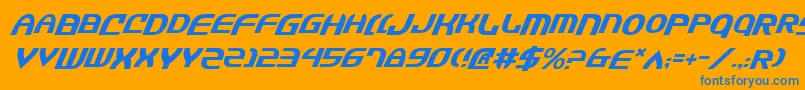 Jannsv2i Font – Blue Fonts on Orange Background