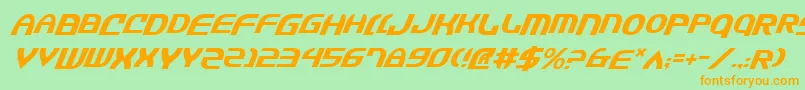 Jannsv2i Font – Orange Fonts on Green Background