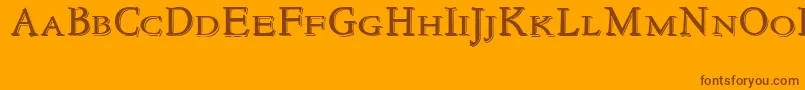 NewstylesmallcapsEmbossed Font – Brown Fonts on Orange Background