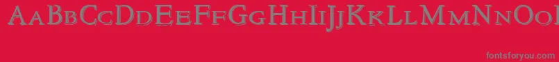 NewstylesmallcapsEmbossed Font – Gray Fonts on Red Background