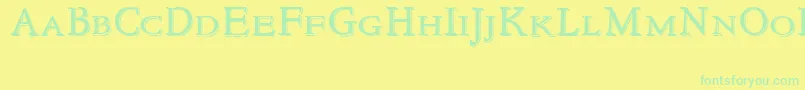 Шрифт NewstylesmallcapsEmbossed – зелёные шрифты на жёлтом фоне