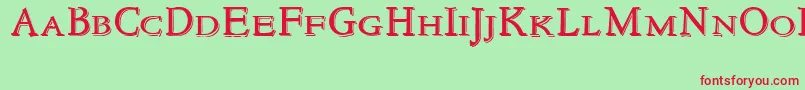 NewstylesmallcapsEmbossed Font – Red Fonts on Green Background