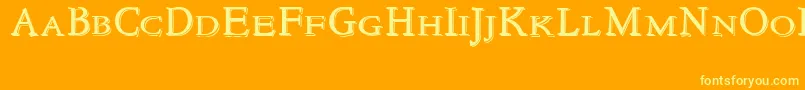 Шрифт NewstylesmallcapsEmbossed – жёлтые шрифты на оранжевом фоне