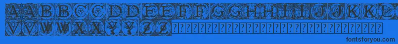 Tattegrain3-Schriftart – Schwarze Schriften auf blauem Hintergrund