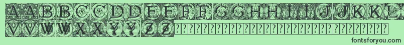 Tattegrain3-fontti – mustat fontit vihreällä taustalla