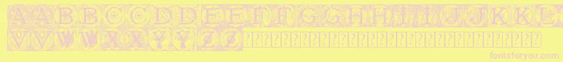 フォントTattegrain3 – ピンクのフォント、黄色の背景