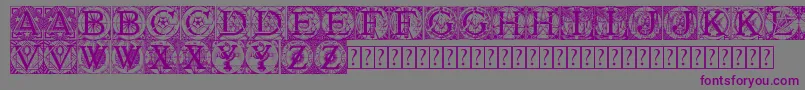 フォントTattegrain3 – 紫色のフォント、灰色の背景