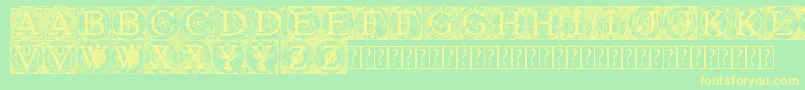 Tattegrain3-fontti – keltaiset fontit vihreällä taustalla