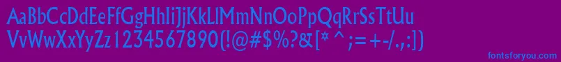 FlairThinNormal Font – Blue Fonts on Purple Background