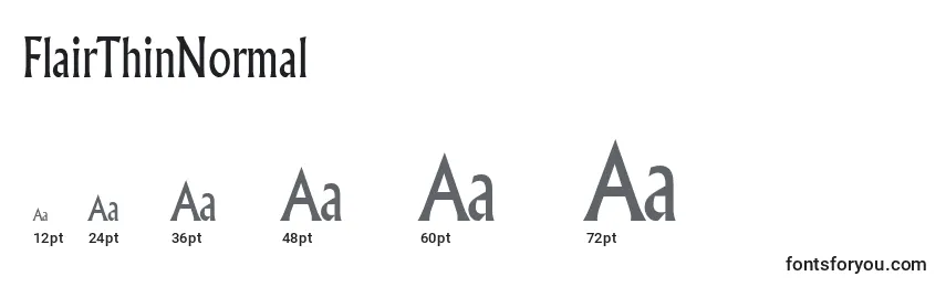 FlairThinNormal Font Sizes