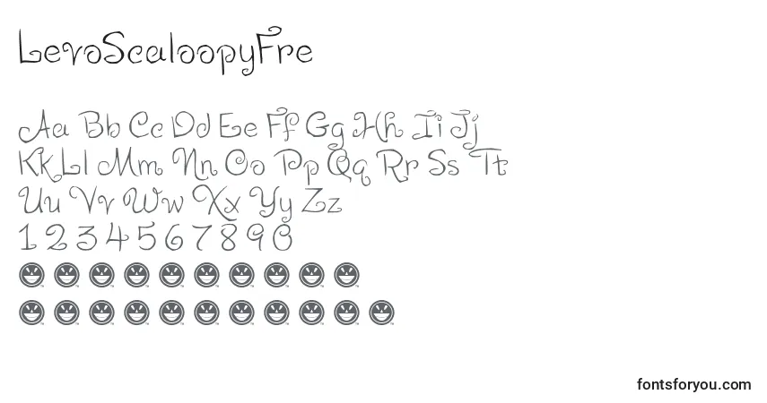 Czcionka LevoScaloopyFre – alfabet, cyfry, specjalne znaki
