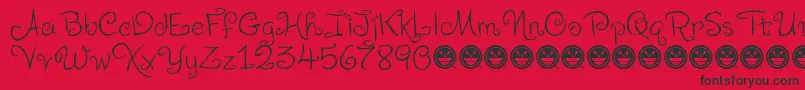 LevoScaloopyFre Font – Black Fonts on Red Background