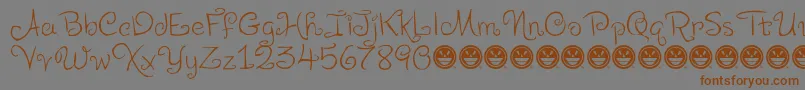 LevoScaloopyFre Font – Brown Fonts on Gray Background