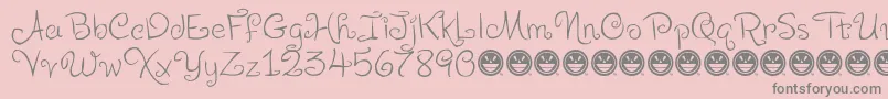 LevoScaloopyFre Font – Gray Fonts on Pink Background