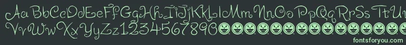 LevoScaloopyFre Font – Green Fonts on Black Background