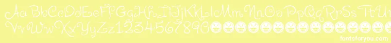 LevoScaloopyFre Font – White Fonts on Yellow Background