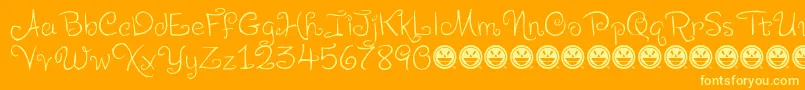 LevoScaloopyFre Font – Yellow Fonts on Orange Background