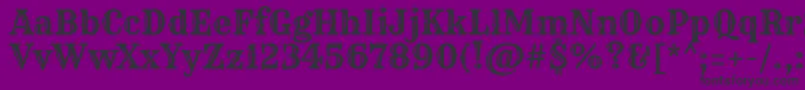 フォントRyeRegular – 紫の背景に黒い文字