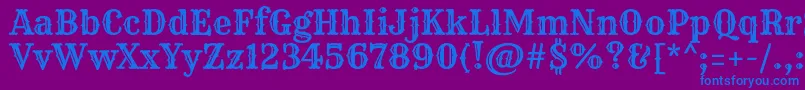 RyeRegular Font – Blue Fonts on Purple Background