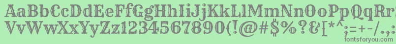 フォントRyeRegular – 緑の背景に灰色の文字