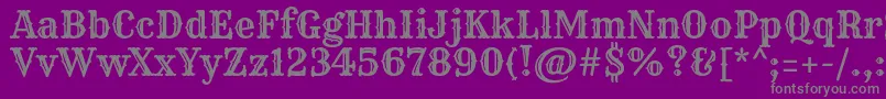 フォントRyeRegular – 紫の背景に灰色の文字