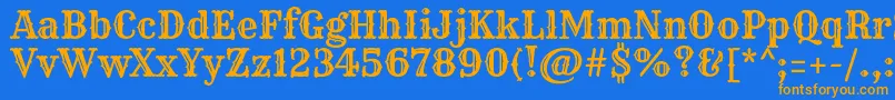 RyeRegular Font – Orange Fonts on Blue Background