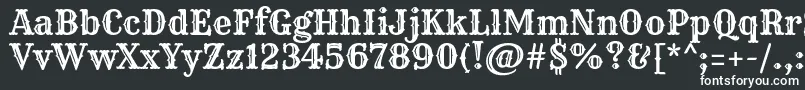 RyeRegular-fontti – valkoiset fontit mustalla taustalla