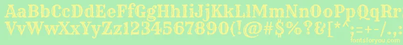 RyeRegular Font – Yellow Fonts on Green Background